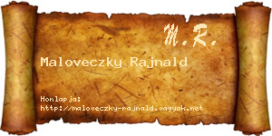 Maloveczky Rajnald névjegykártya
